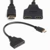 Otobaijeni Links HDMI-Compatible Splitter 1 in 2 Out, 4K Cable for Dual Monitors Duplicate/Mirror Only, 1x2 HDMI Splitter 1 to 2 Amplifier for Full HD 1080P 3D with 0.3m 30cm 1ft Cable view 2