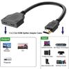 Otobaijeni Links HDMI-Compatible Splitter 1 in 2 Out, 4K Cable for Dual Monitors Duplicate/Mirror Only, 1x2 HDMI Splitter 1 to 2 Amplifier for Full HD 1080P 3D with 0.3m 30cm 1ft Cable view 4