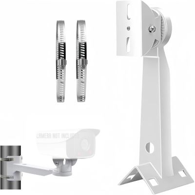 V-Fiabilidad 11.8'' (300mm) Heavy Duty CCTV Camera Mount Bracket - Weatherproof Pole/Wall/Corner Mount, Adjustable 90 Tilt for Bullet/PTZ/Dome IP Security Cameras