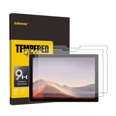 Adeway Tempered Glass Paper Screen Protector for Microsoft Surface Pro 7/7 Plus/6/5/4/3 12.3 inch,Easy installation/Writing Like on paper-2 Pack
