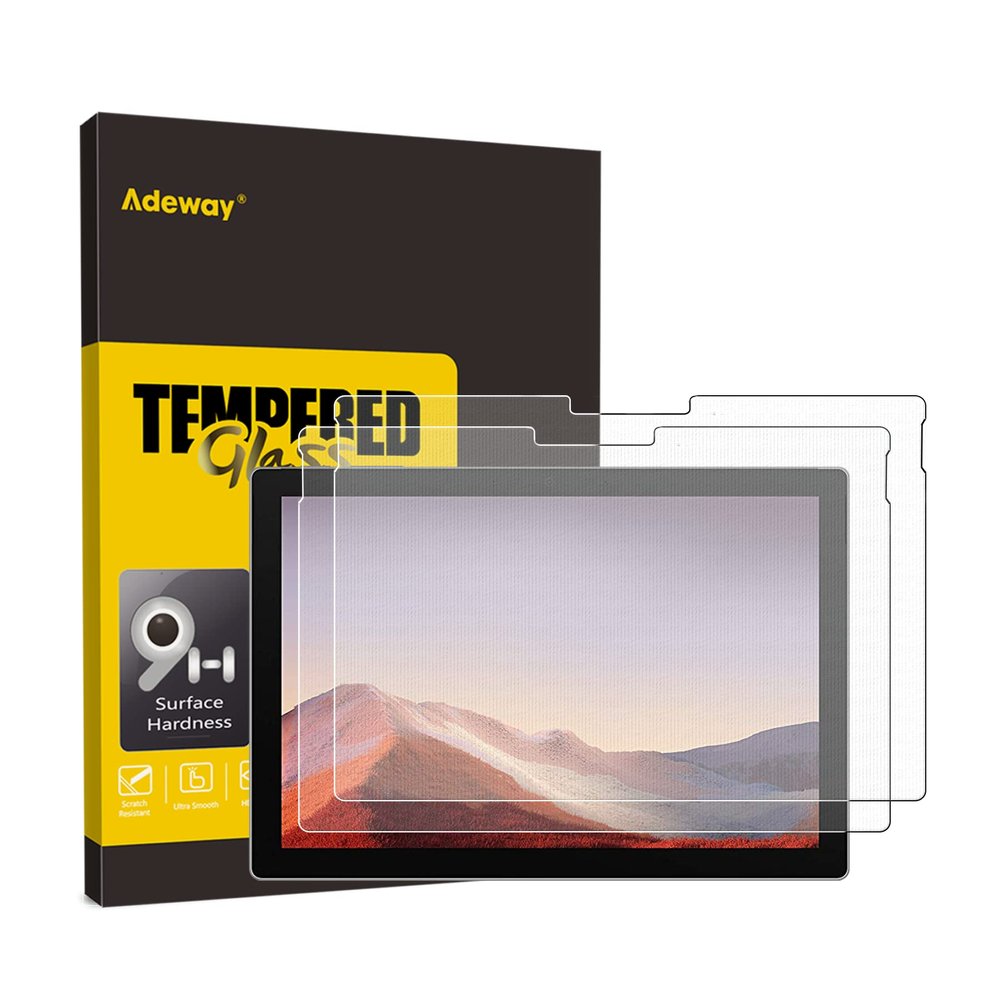 Adeway Tempered Glass Paper Screen Protector for Microsoft Surface Pro 7/7 Plus/6/5/4/3 12.3 inch,Easy installation/Writing Like on paper-2 Pack
