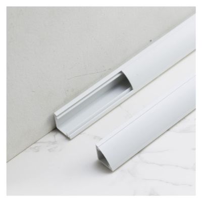 Triangular Fan-Shaped Corner Wire Channel, PVC Wall Corner Wire Concealer Self-Adhesive for Hiding TV Wires/Computer Cables (Color : White, Size : 24x24mm/0.94x0.94in)
