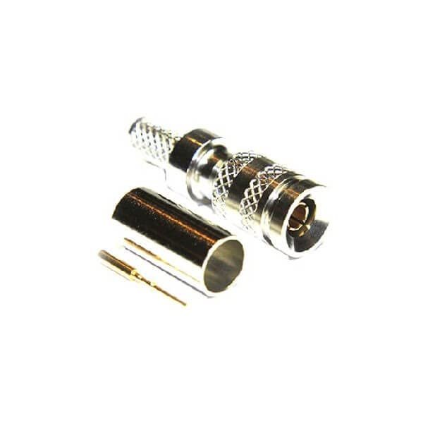 1.0/2.3 Connector Straight 75 Plug Crimp Termination Miniature Bulkhead Fitting Snap-On for Cable Mount