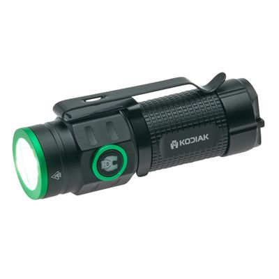 LitezAll Kodiak KUB Rechargeable Flashlight, 1000 Lumen Compact LED Light with Safety Lock, Clip-On Brim Mount, USB Charging, Drop Tested Pocket Flashlight for Everyday Carry and Outdoor Use