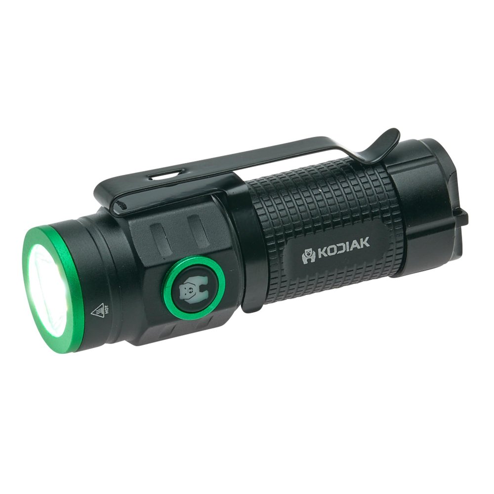 LitezAll Kodiak KUB Rechargeable Flashlight, 1000 Lumen Compact LED Light with Safety Lock, Clip-On Brim Mount, USB Charging, Drop Tested Pocket Flashlight for Everyday Carry and Outdoor Use