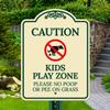 Caution Kids Play Zone Please No Poo Or Pee On Grass Dcor Sign, Green Light, 18x24 Inches, ACM, Fade Resistant, Made in USA view 3
