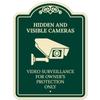 Hidden and Visible Cameras Video Surveillance for Owner Protection Dcor Sign, Green Dark, 18x24 Inches, ACM, Fade Resistant, Made in USA view 1