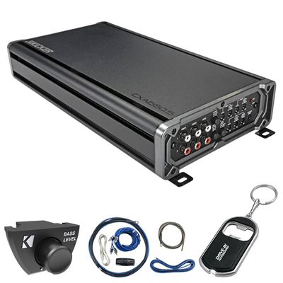 Kicker CX Series 46CXA6605T 5 Channel Car Amplifier w/ 46CK8 Amp Wiring Kit & 46CXARCT Dash Mount Wired Remote and DIAS Keychain