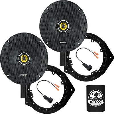 KICKER Speakers 6.5 inch for Chevrolet Spark 2016-2020 Upgrade Kit - Pair of CS Series with Adapters and Harness, Coaxial 6 1/2 Car Audio Front or Rear Door Speaker for Chevy CSC65, 46CSC654