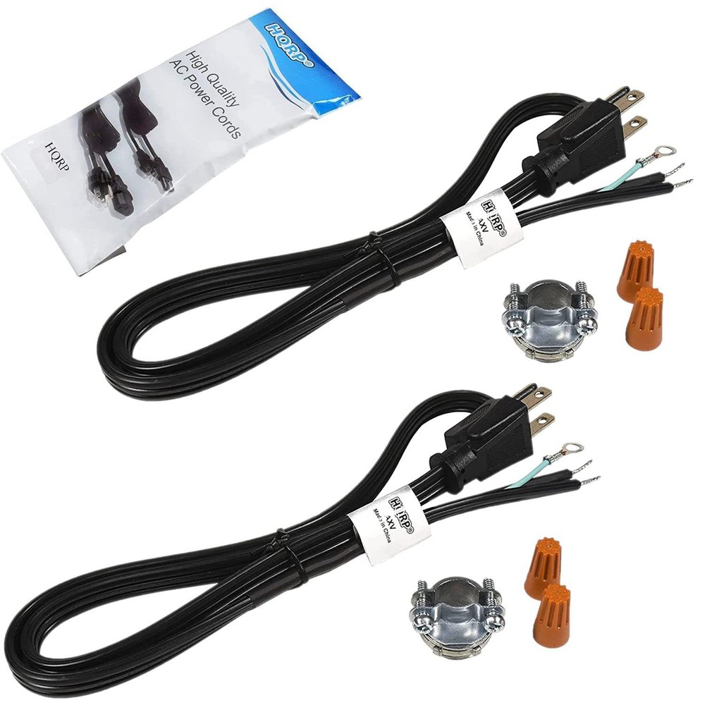 HQRP 2-Pack Garbage Disposal Power Cord Kits Compatible with InSinkErator CRD-00 Replacement fits Badger, Compact, Cover-Control-Plus, Essential, Excel, Select, Select Plus, Septic Assist, SupremeSS
