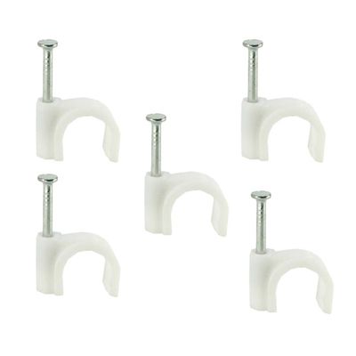 Angoily Plastic Line Cards 100 Pcs Round Cable Wire Clips Coaxial Cable Clamps Wire Staples for Electronics Long Lasting and Easy to Use