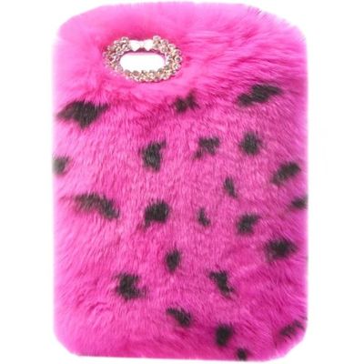 Case for Kindle Paperwhite 5 2021,Handmade Diamond Furry Luxury Bling Fluffy Winter Warm Furry Soft Rabbit Fur Plush Cover Case for Amazon Kindle Paperwhite 5 11th 6.8" 2021 (Rose Leopard)