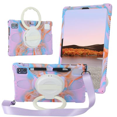 AKNICI Silicone Case for TECLAST M50HD/TECLAST M50/TECLAST M50 Pro/TECLAST M40Plus/TECLAST P30S/TECLAST P40HD/Blackview Tab 12 Pro/Blackview Tab 7 Pro/OSCAL Pad10, 360 Rotating Stand, Rose Purple
