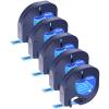 NineLeaf Compatible for DYMO LetraTag Refills 91335 S0721650 Blue Plastic Label Tape 12mm x 4m (1/2" x 13') Black on Blue Label Maker Tape Refill for Letratag Plus LT100H LT100T QX50, 5-Pack view 1