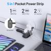 BEVA Travel Power Strip with USB C Ports, 4FT Extension Cord, 2 Outlets, 3 USB Ports, Cruise Ship Essentials (3.4A Charge, Black) view 2