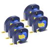 NineLeaf Compatible for DYMO LetraTag Refills 91332 S0721620 Yellow Plastic Label Tape 12mm x 4m (1/2" x 13') Black on Yellow Label Maker Tape Refill for Letratag Plus LT100H LT100T QX50, 6-Pack view 1