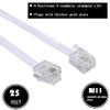 Ubramac 25Feet Long Telephone Extension Cord Phone Cable Line Wire, with Standard RJ11 Plug and 1 in-Line Couplers and 20 Cable Clip Holders-White view 2