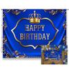 KUKUSOUL 7x5ft Prince Birthday Party Backdrop Crown Photography Background Golden Crown Boy Kids Adults Baby Shower Cake Table Wall Decoration Photo Booth Props KUBYC067 view 2