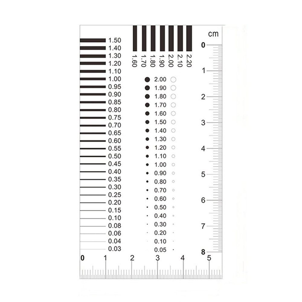 RADHAX Microscope Kit Measuring Pass Point Gauge Wire Gauge Transparent Film Ruler Microscope Lens Adapters (Color : 98x55mm)