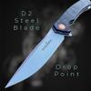 TACTICAL GEARZ Pocket Folding Knife for EDC, Carbon Fiber Handle, D2 Steel Blade, Includes Sheath (Okab) view 2