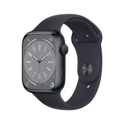 Apple Watch Series 8 [GPS + Cellular, 45mm] - Midnight Aluminum Case with Midnight Sport Band, M/L (Renewed)