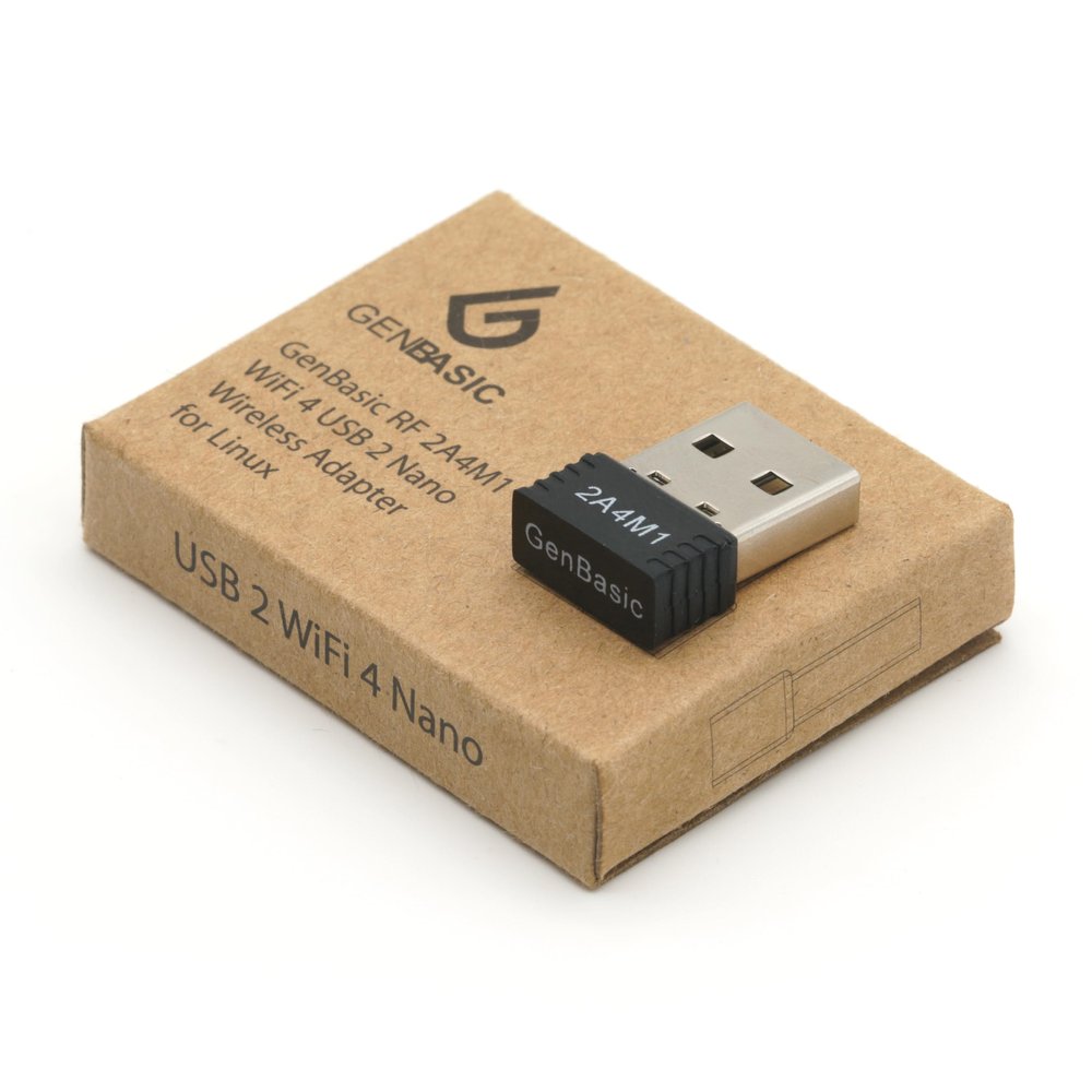 GenBasic WiFi 4 USB Nano Wireless Network Dongle Adapter for Linux (Black)