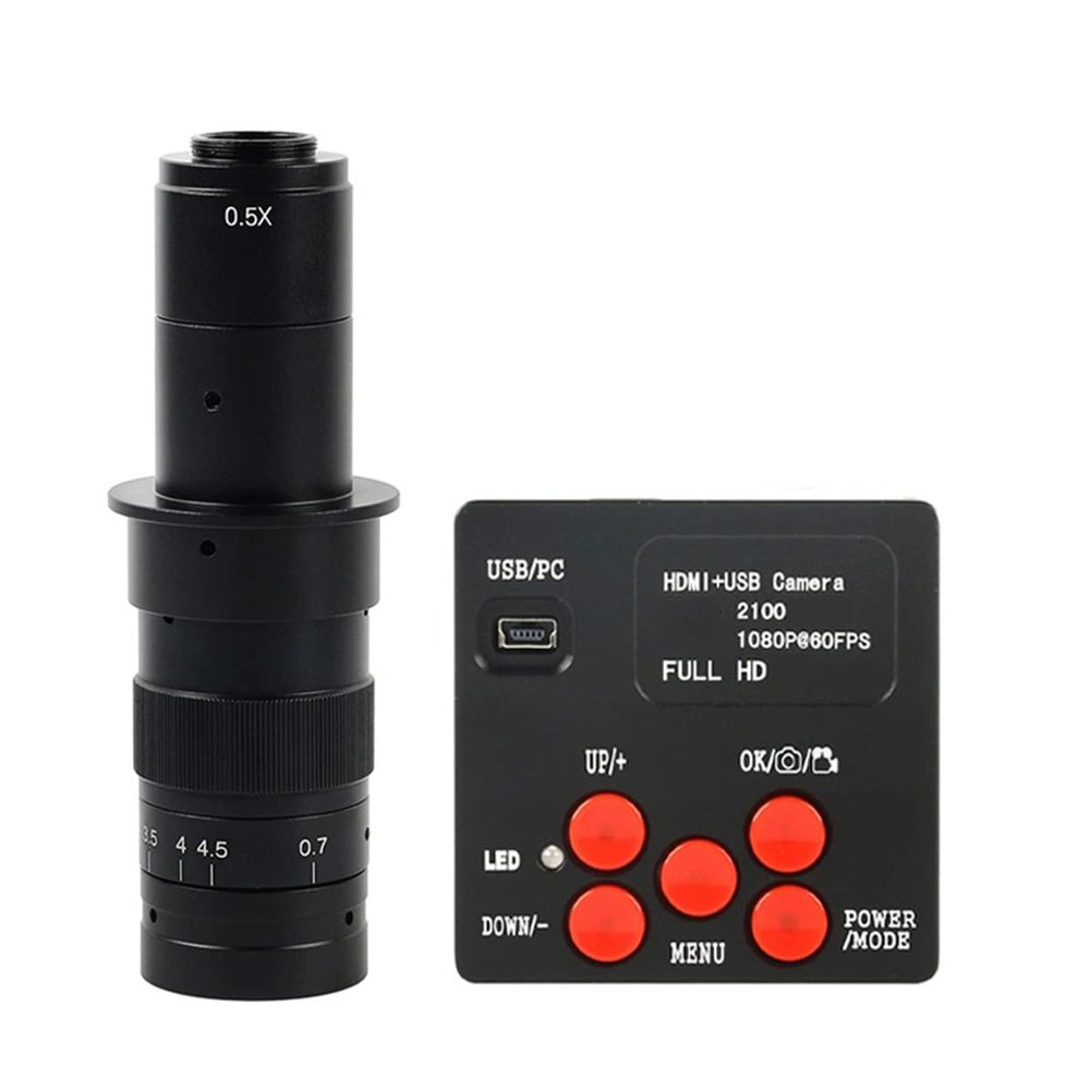 RADHAX Microscope Kit 30MP 1080P Industrial Lab Video Microscope Camera 100X 200X 180X C-Mount Lens Microscope Lens Adapters (Color : with 180x Lens)