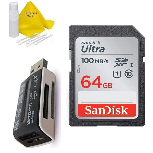64GB Ultra Class 10 SDXC UHS-I SD Memory Card for Canon EOS Rebel T8i T7i T7 T6i T6S T6 T5i T5 T3i SL2 SL1 90D 80D 77D 70D 9000D 800D 760D 750D DSLR Camera + Accessories