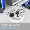 Ultra-Thin Cord Power Strip Fast USB C - 6-Outlet Power Strip Surge Protector with 3 USB Ports - Compact Charging Station Plug Extender for Desk, Office, Computer, Charger, Electronic Accessories view 2