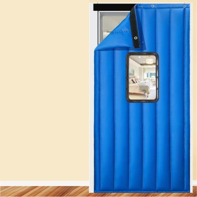 ZEELYDE Thermal Insulated Door Curtain, Hands-Free Open Thickened Thermal Curtain Prevent Heat Loss, Kitchens, and Living Rooms