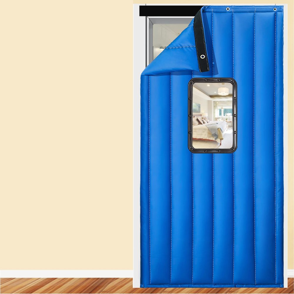 ZEELYDE Thermal Insulated Door Curtain, Hands-Free Open Thickened Thermal Curtain Prevent Heat Loss, Kitchens, and Living Rooms