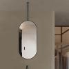 Gaommini Modern Hanging Rod Mirror, Clear Practical Metal Frame Mirror, Ceiling Mounted Mirror, Bathroom Vanity Makeup Mirror - Customizable Mirror Boom, Black (Size : 50cmx70cm) view 1