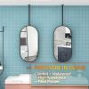 Gaommini Modern Hanging Rod Mirror, Clear Practical Metal Frame Mirror, Ceiling Mounted Mirror, Bathroom Vanity Makeup Mirror - Customizable Mirror Boom, Black (Size : 50cmx70cm) view 4