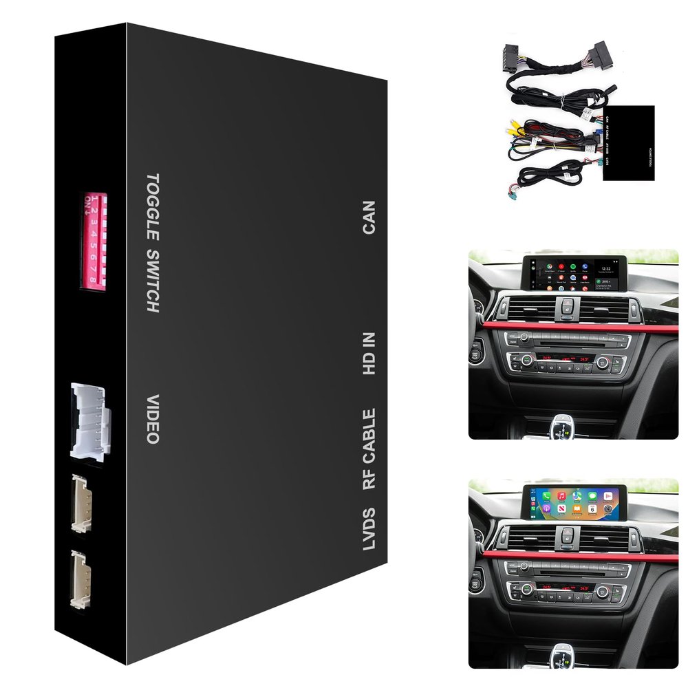 Wireless CarPlay Android Auto Mirroring Upgrade Retrofit Kit, Compatible with BMW 1-7 | X1-X7 Series 2013-2016 Original NBT System Models, USB Playback