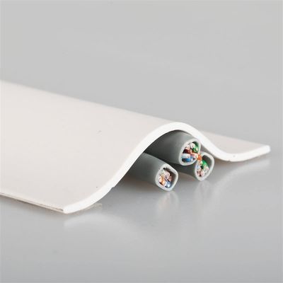 32.8ft Adhesive Floor Cable Cover, Wire Cover for Floor, Cable Grip Floor Cord Cover, Overfloor Cord Protector, Cable Management Prevent Cable Trips & Protect Wires (Color : White, Size : W 55mm(2.1