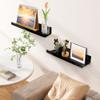 upsimples 4 Pcs 15" Acrylic Shelves for Wall Organize and Display, Black view 2
