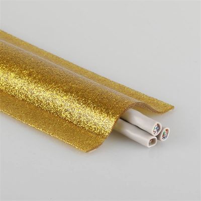 32.8ft Adhesive Floor Cable Cover, Wire Cover for Floor, Cable Grip Floor Cord Cover, Overfloor Cord Protector, Cable Management Prevent Cable Trips & Protect Wires (Color : Gold, Size : W 55mm(2.16