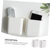 Zerodeko 2pcs Wall-Mounted Punch Storage Adhesive Design for Phone and Remote White -Saving for Home Organization view 3
