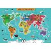 10x6.5ft Cartoon Animals World Map Blue Ocean Theme World Map Geography World Backdrop Cartoon Animals World Map Phtography Backdrop for Kids Educational Teaching Backdrop view 3