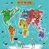 10x6.5ft Cartoon Animals World Map Blue Ocean Theme World Map Geography World Backdrop Cartoon Animals World Map Phtography Backdrop for Kids Educational Teaching Backdrop view 4