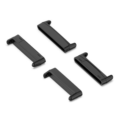 Compatible for Fitbit Versa 4/Sense 2/Versa 3/Sense Connector, 20mm Stainless Steel Replaceable Connection Adapter for Fitbit Versa 4/Sense 2/Versa 3/Sense Accessories Connector Adapter (black*2 pair)