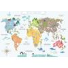 12x8ft Cartoon Theme World Map Backdrop My First World Map Phtography Backdrop for School Classroom Online Teaching Education Kids Photoshoot Photo Background Props view 3