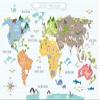12x8ft Cartoon Theme World Map Backdrop My First World Map Phtography Backdrop for School Classroom Online Teaching Education Kids Photoshoot Photo Background Props view 4