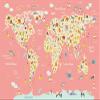 10x8ft Animals Map Backdrop Pink Theme World Map Geography World Backdrop Pink Cartoon Animals Animals World Map Phtography Backdrop for School Classroom Online Teaching Education Props view 4