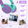 MIDOLA Kids Headphones Wireless Bluetooth 5.4 68H Play Time Volume Limit 85/94dB Over-Ear Foldable Headset,Type-C Fast Charging,with Wired Aux Mic for Toddler Boy Girl Pad Tablet Purple view 4