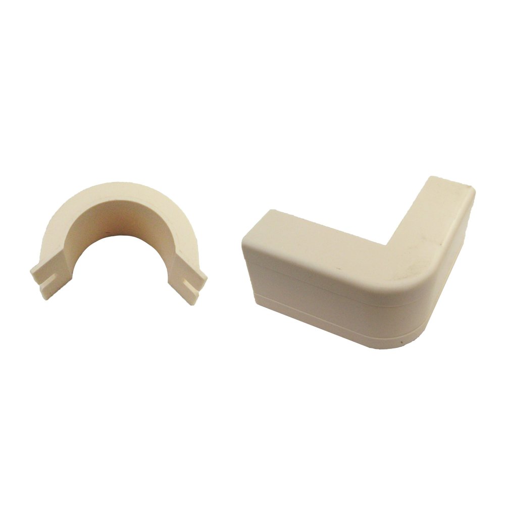 Cable Central LLC (5 Pack) 1.25 inch Surface Mount Cable Raceway, Ivory, Outside Elbow, 90 Degree