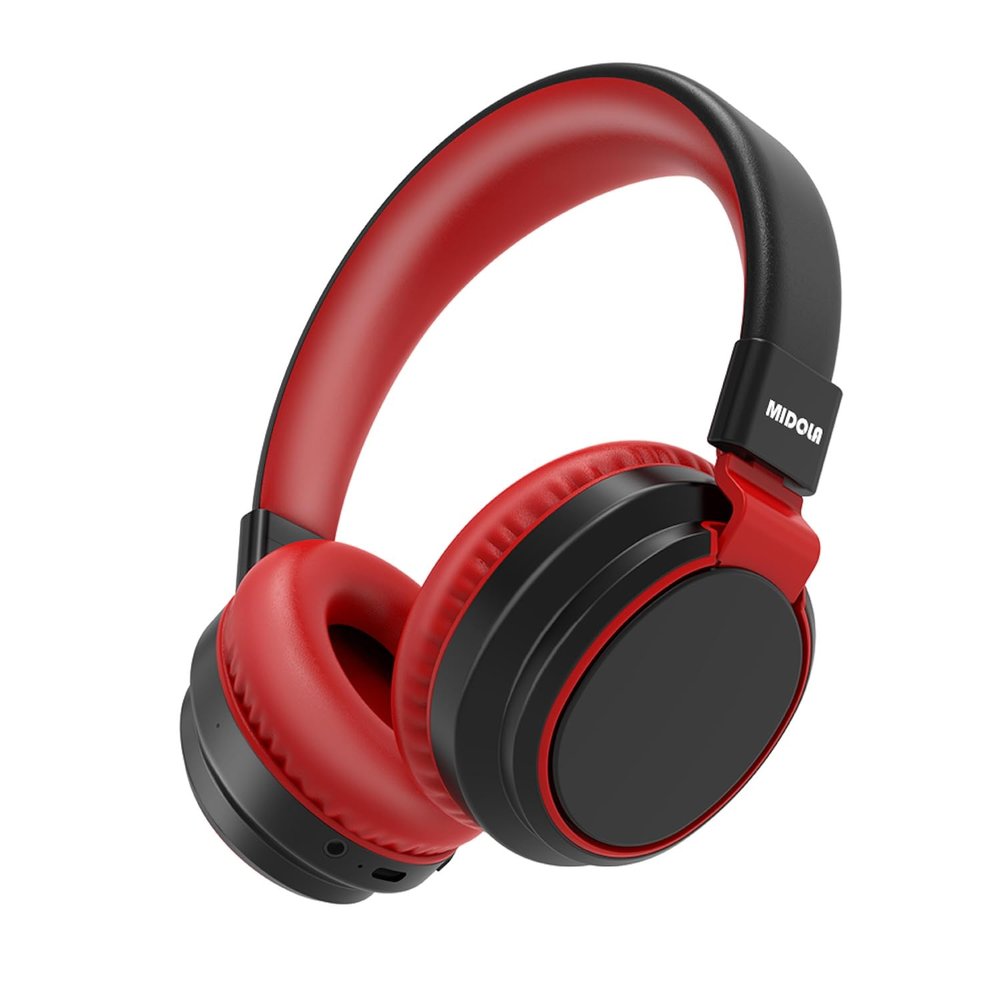MIDOLA Kids Headphones Bluetooth 5.3 Wireless 60H Play Time Volume Limited 85/110dB Over Ear Foldable Protection Headset/Wired Aux Built-in Mic for Boy Girl Travel School Pad Tablet Black