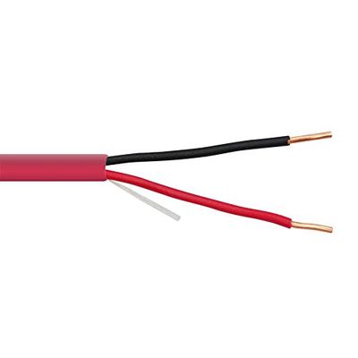 Cable Central LLC (10 Pack) Fire Alarm/Security Cable, Red, 18/2 (18 AWG 2 Conductor), Solid, FPLR, Spool, 500 Feet