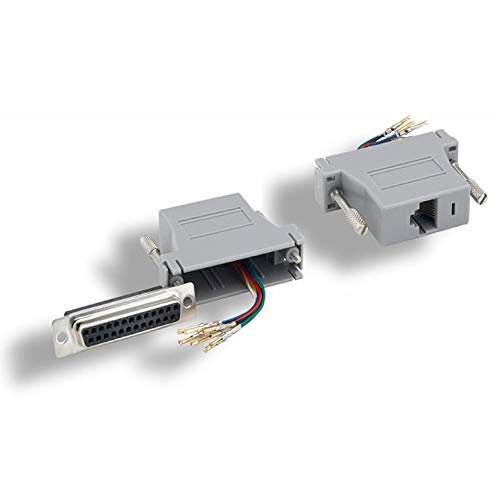 Cable Central LLC (10 Pack) Modular Adapter, Gray, DB25 Female to RJ45