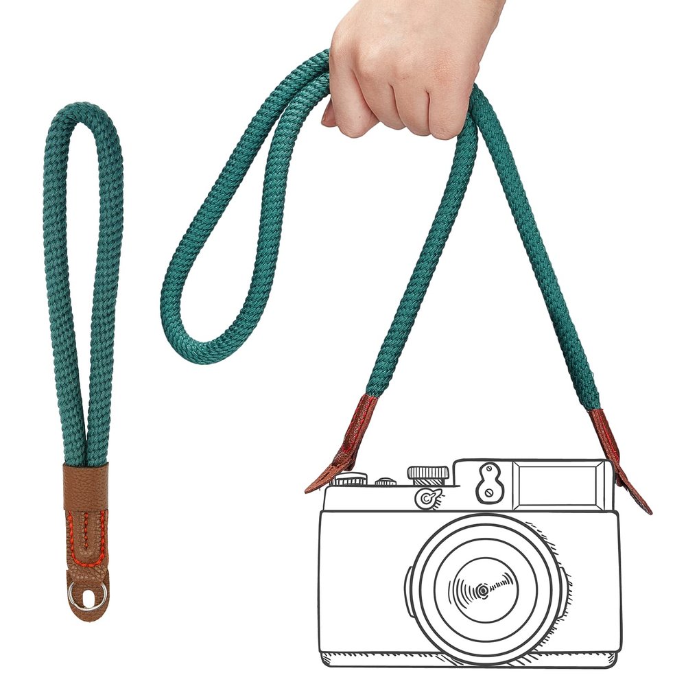 NBEADS Camera Strap, 37" Long Rope Camera Strap with Camera Wrist Strap Nylon Rope Camera Neck Shoulder Strap for Micro Single and DSLR Camera, Dark Green